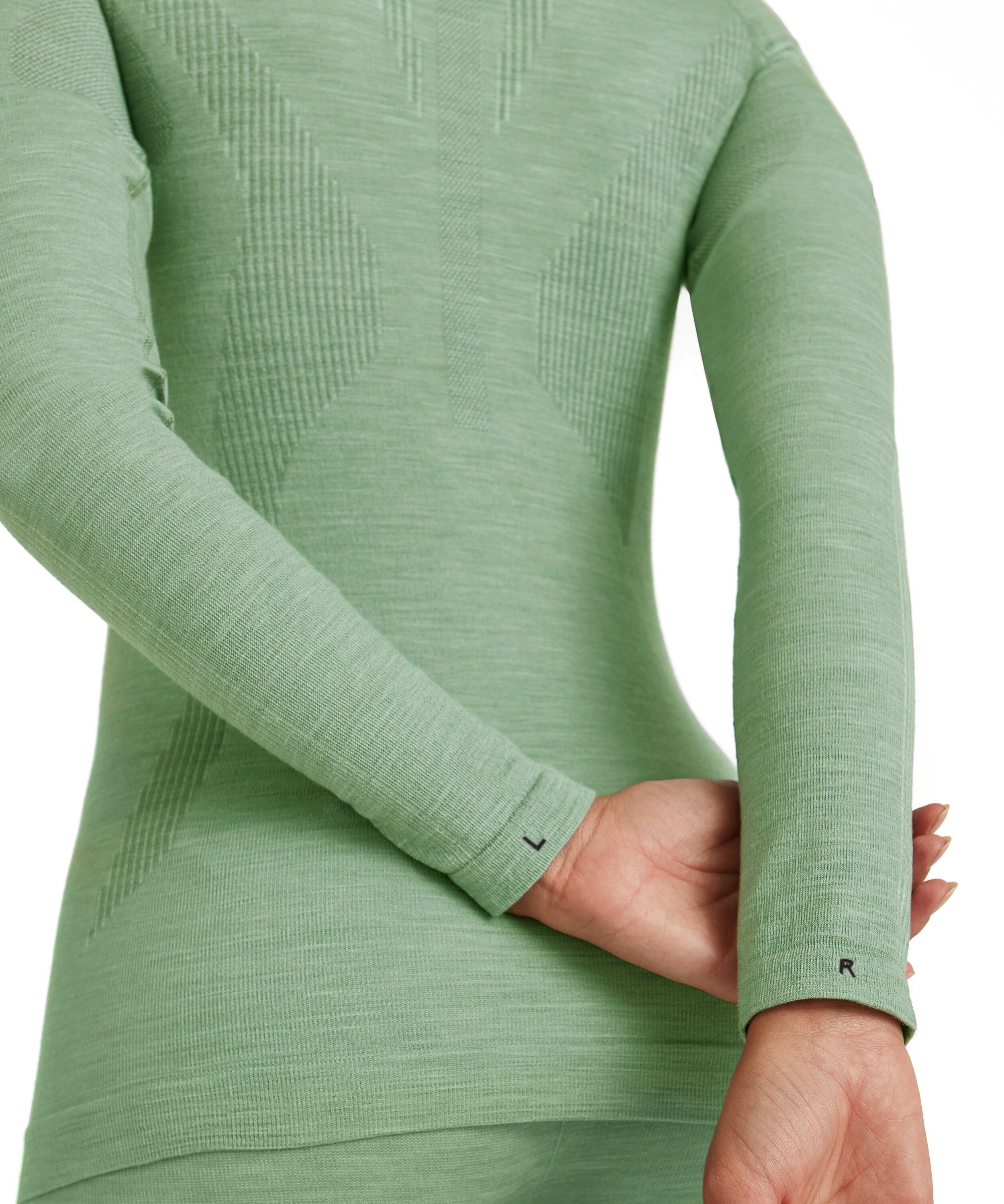 FALKE Funktionsshirt Wool-Tech (1-tlg) für kalte Merinowolle Temperaturen kalte green (7378) bis aus sehr quiet