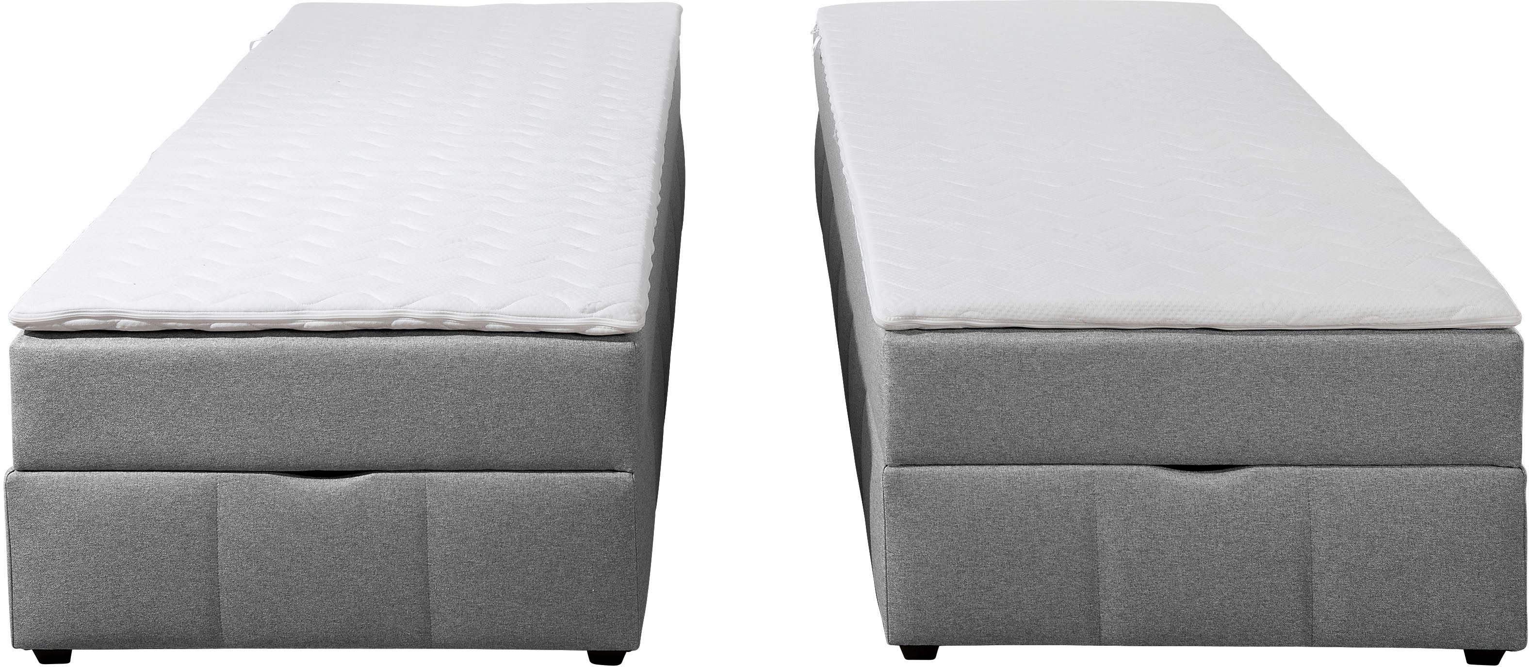 Home affaire Boxbett Niemes inkl. Bettkasten und Topper, auch in Überlänge erhältlich, Boxbett ohne Kopfteil, inkl. Topper