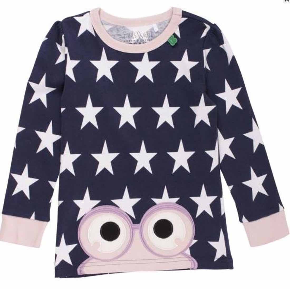 Fred's World by GREEN COTTON Langarmshirt Fred's World Langarm Shirt Sterne und Frosch