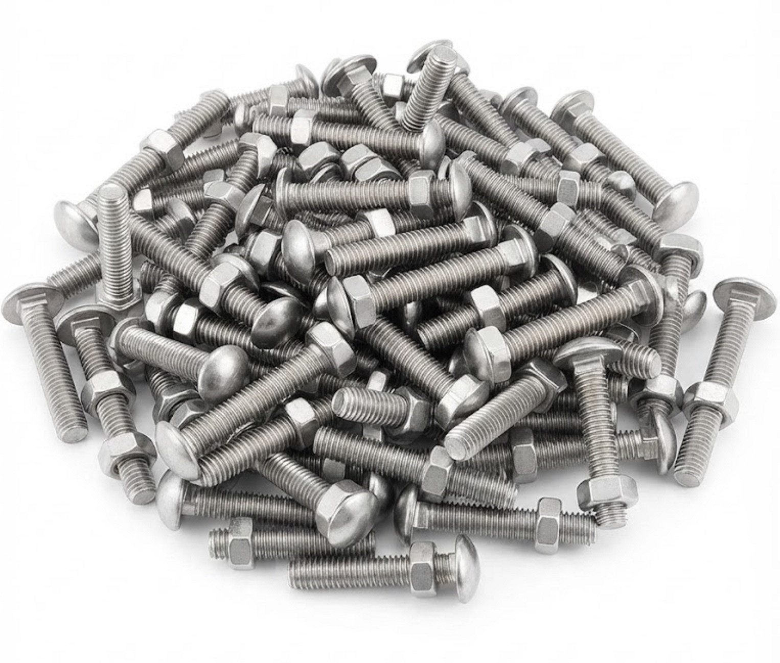 Gardissimo Schrauben-Set 400 Stück Flachrundkopfschrauben mit Mutter M5 x 30 / 25 DIN 603, (Spar-Set, 400 St., 400 Schrauben + 400 Muttern), selbstsichernde Muttern