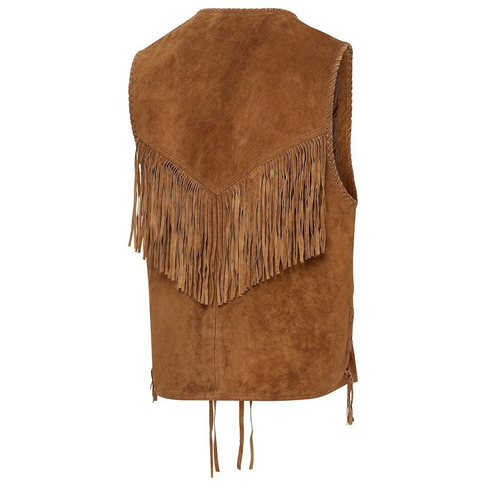 Stars & Stripes Lederweste Western W-35 mit Fransen vorne und hinten