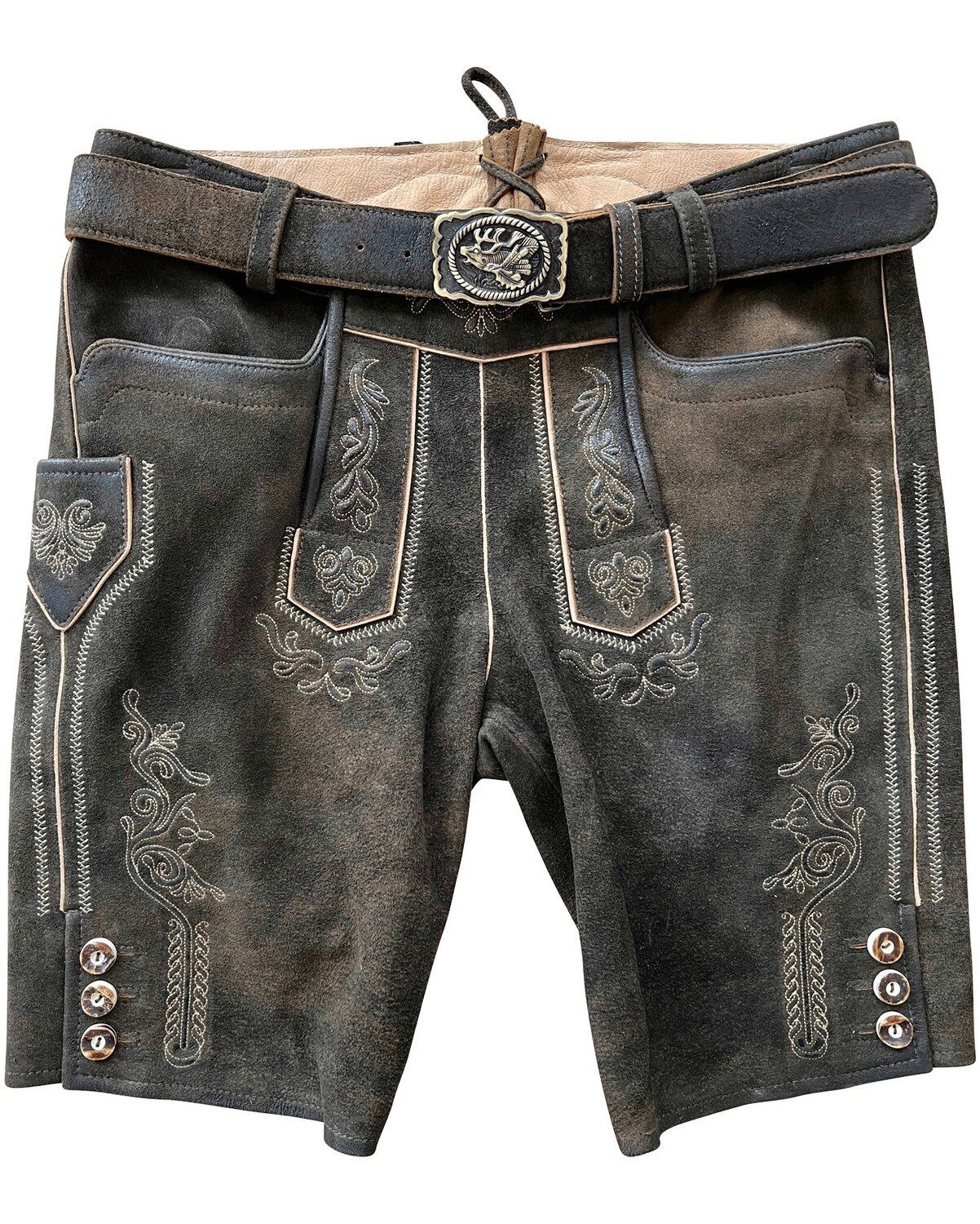 Trachtenhose Kurze Lederhose mit Gürtel