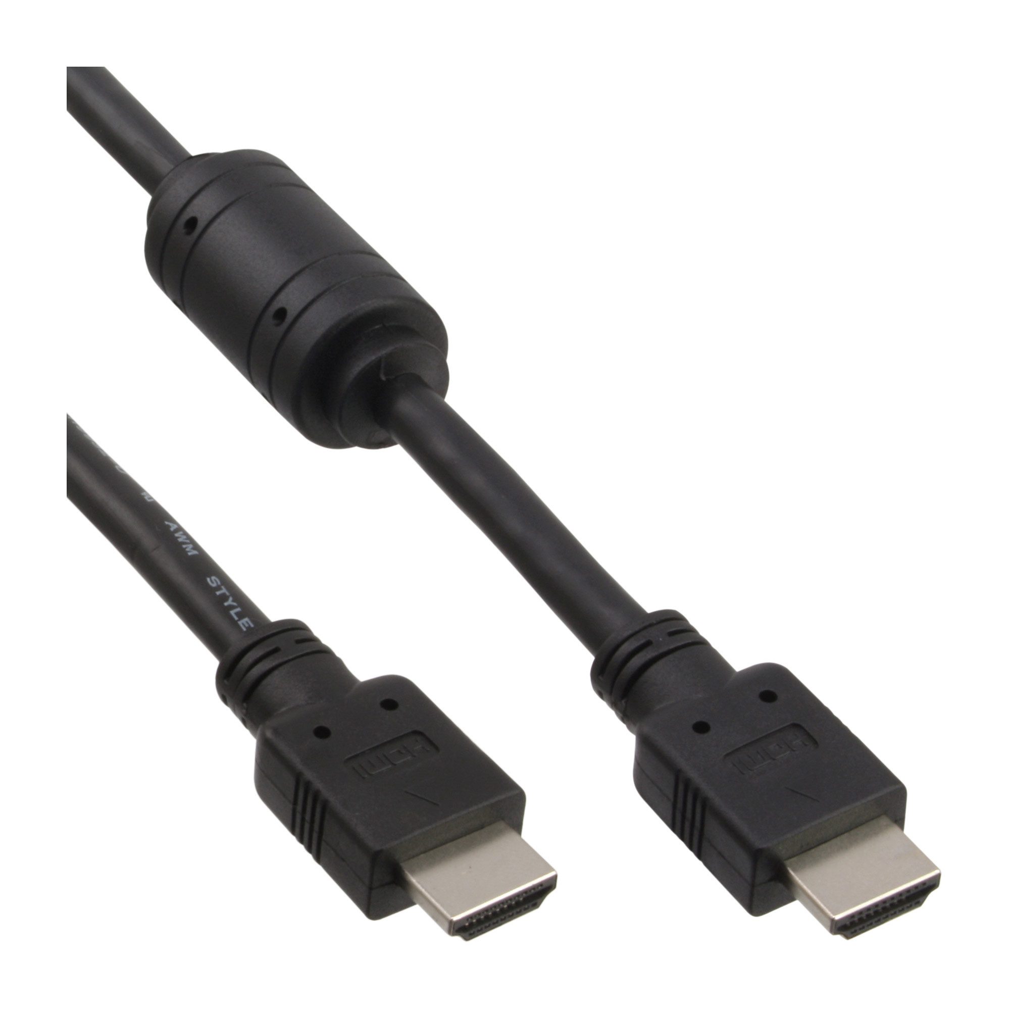 InLine® HDMI Kabel, HDMI-High Speed, ST / ST, schwarz, mit Ferrit, 5m HDMI-Kabel