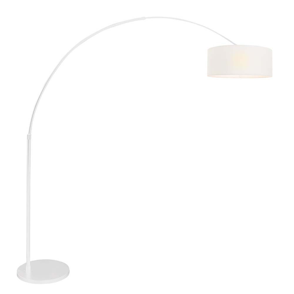 Steinhauer LIGHTING Stehlampe, Leuchtmittel nicht inklusive, Stehleuchte Standlampe Bogenleuchte Wohnzimmerlampe Leinen Weiß H 180