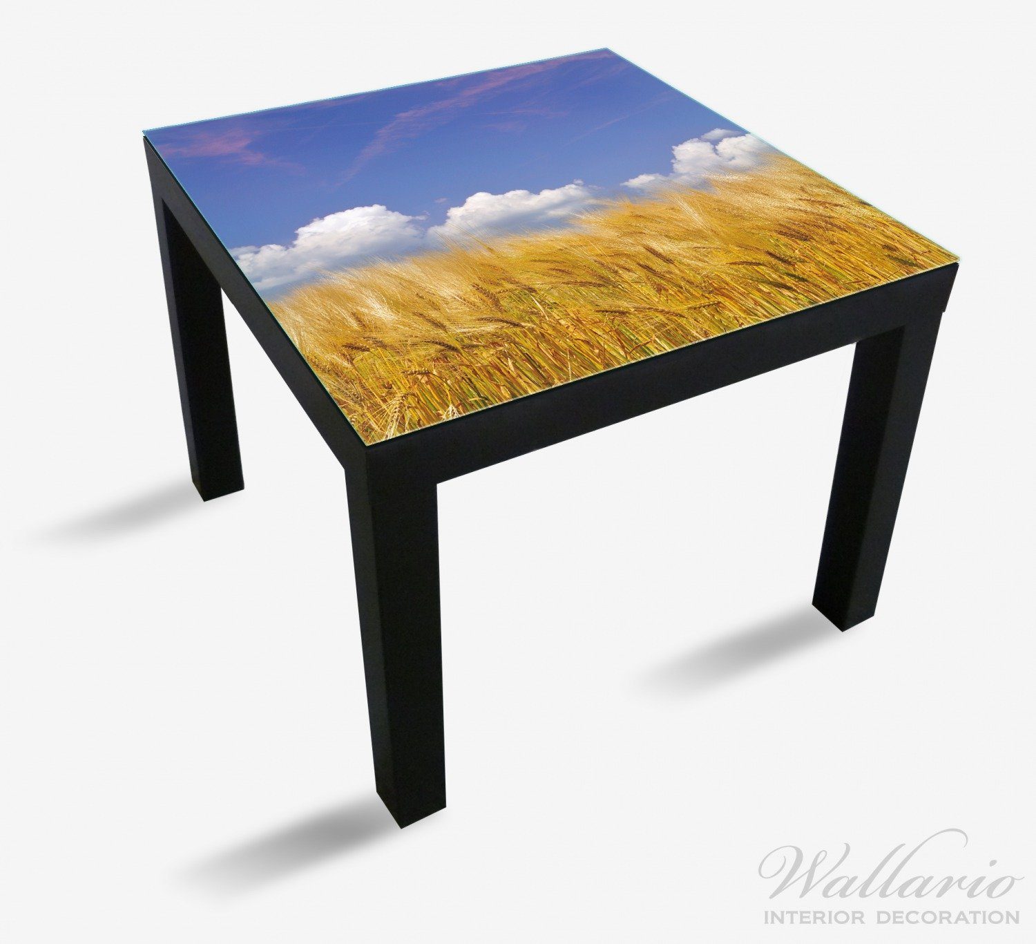 Wallario Tischplatte Kornfeld geeignet Tisch (1 unter Lack für blauem Himmel Ikea St)