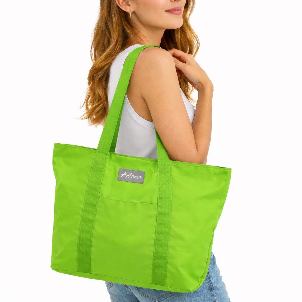 Shopper Antonio Strandtasche Badetasche Tasche Shopper XXL 60cm Neon Grasgrün