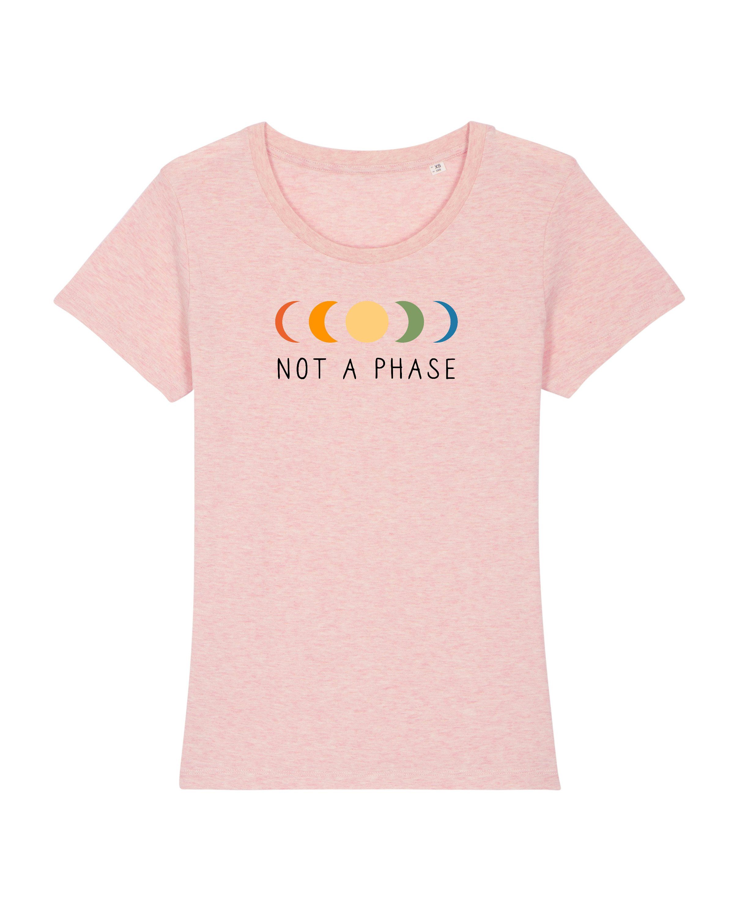 wat? Apparel Print-Shirt Not a Phase (1-tlg) creme rosa meliert