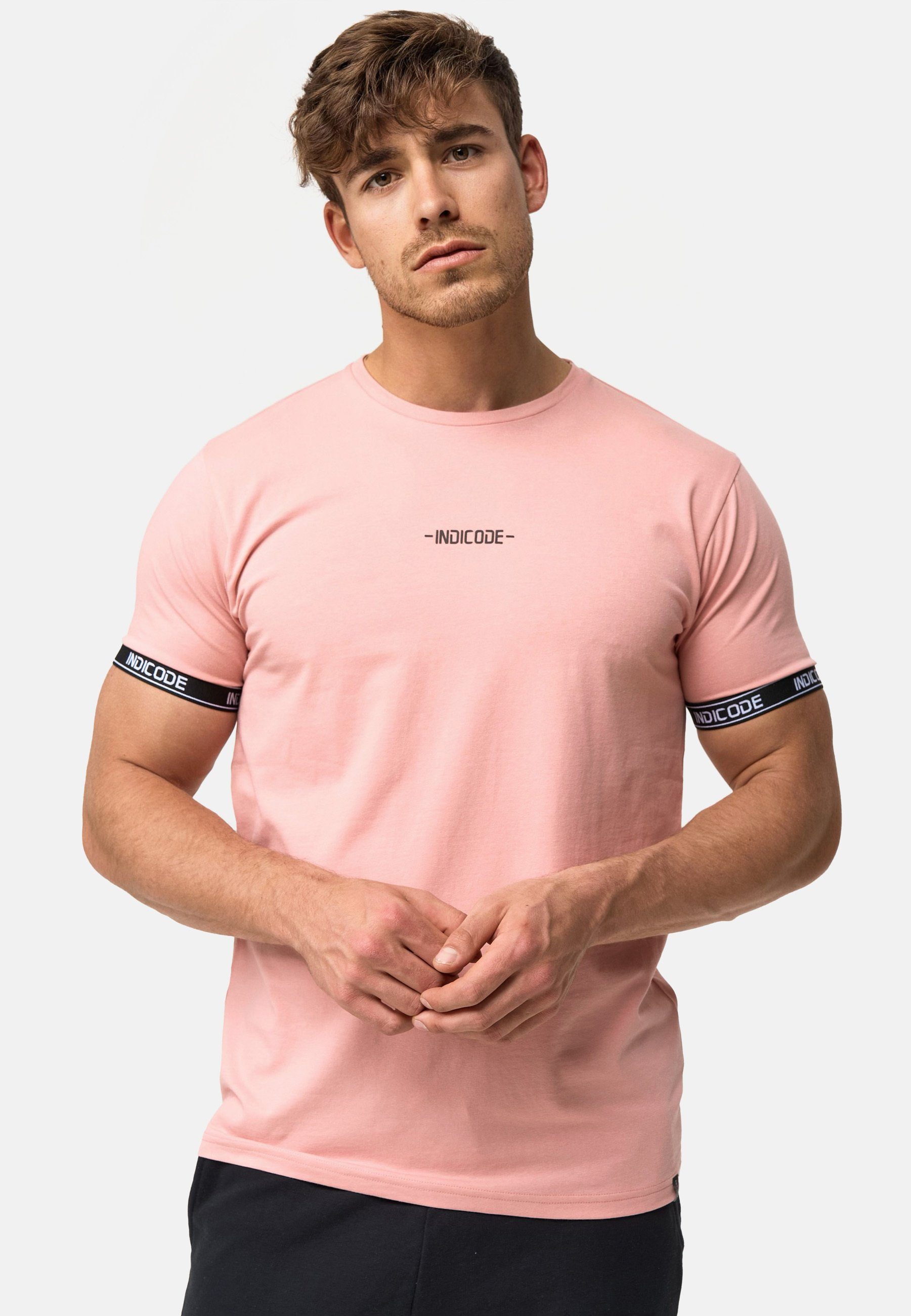 Indicode T-Shirt Herren Lutzy Shirt Tee Herrenshirt mit dezentem Logoprint günstig online kaufen