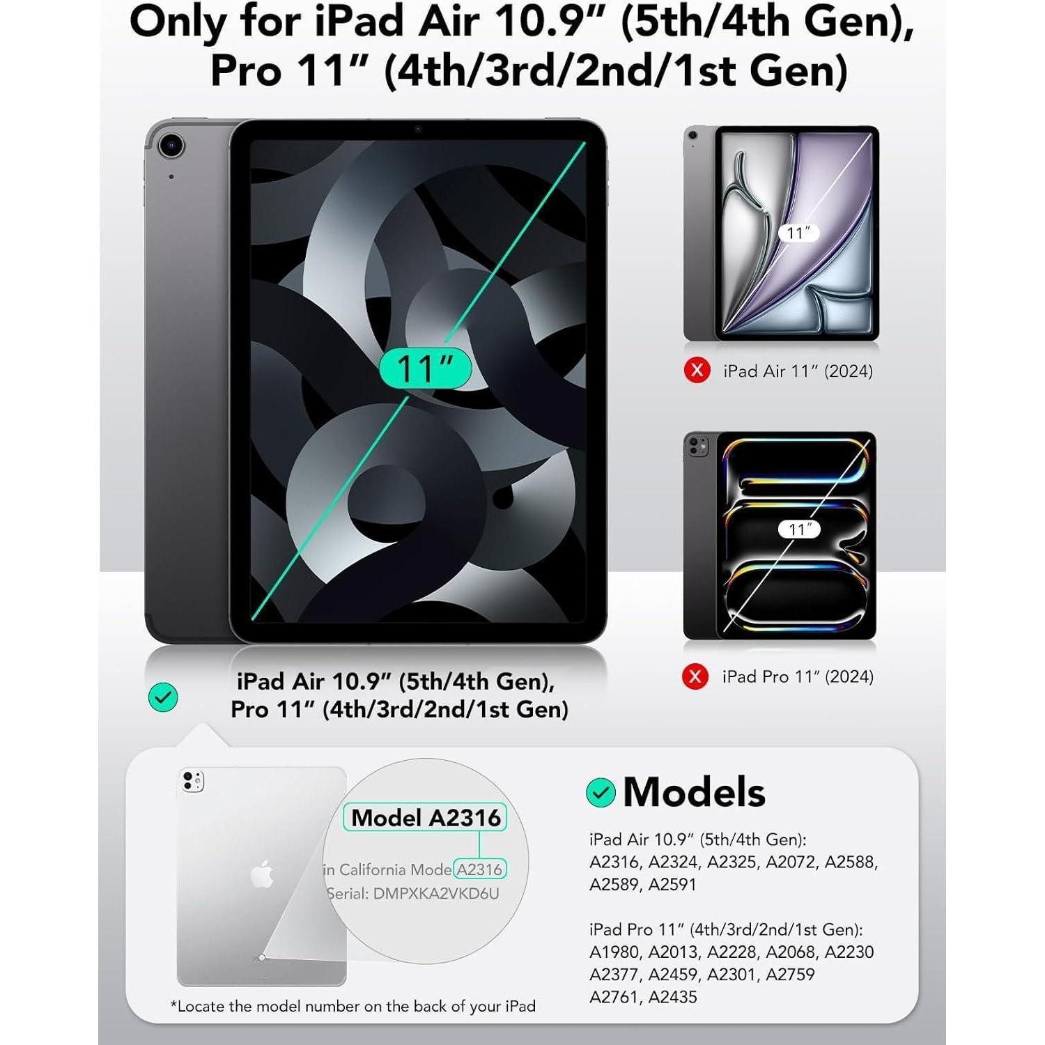 LuxusKollektion Schutzfolie ESR Paper-Feel Magnet Schutzfolie iPad Air 5/4 & Pro 11 - Matte Folie