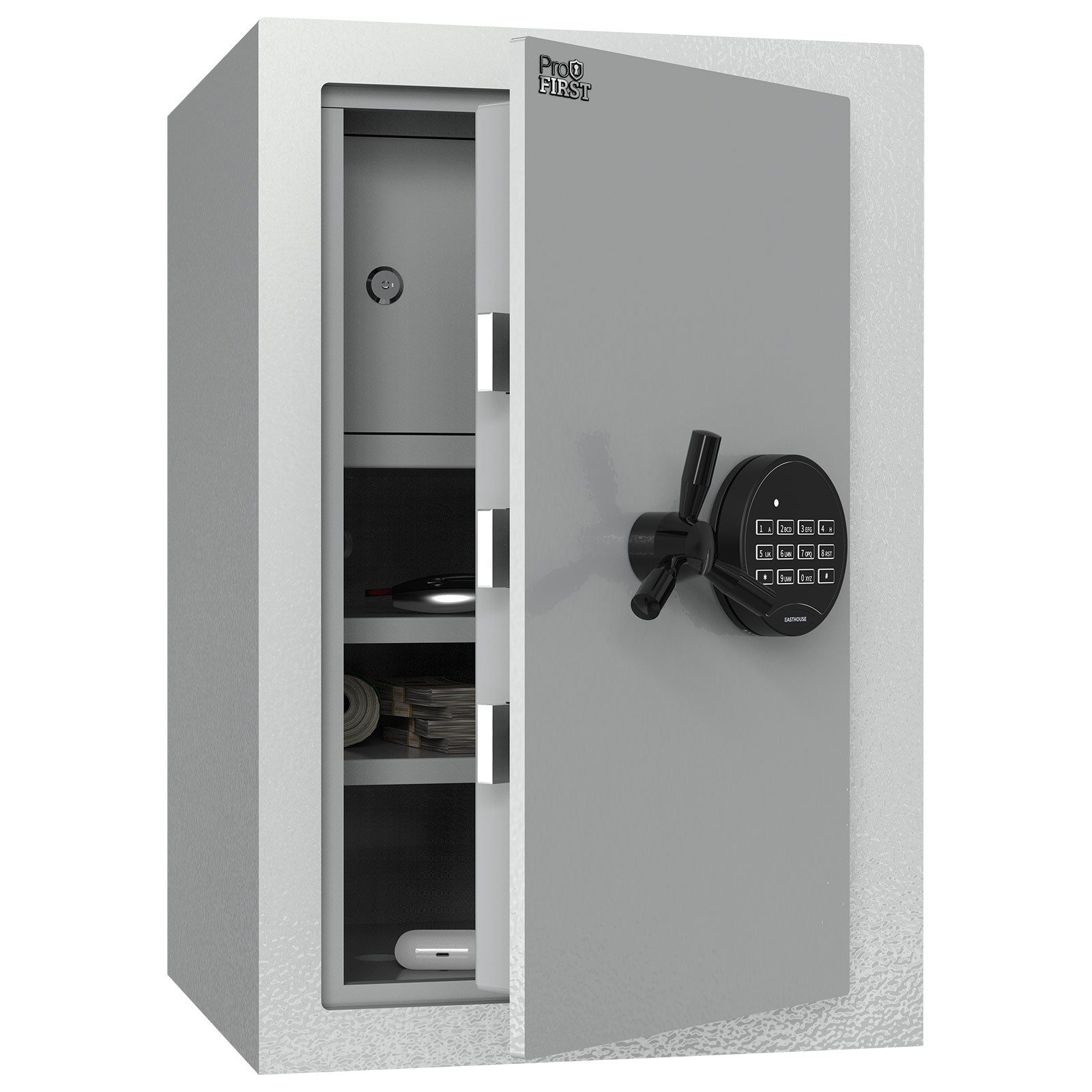 Profirst Wertschutzschrank Tresor EN1 Fortress 60 Elektronikschloss lichtgrau
