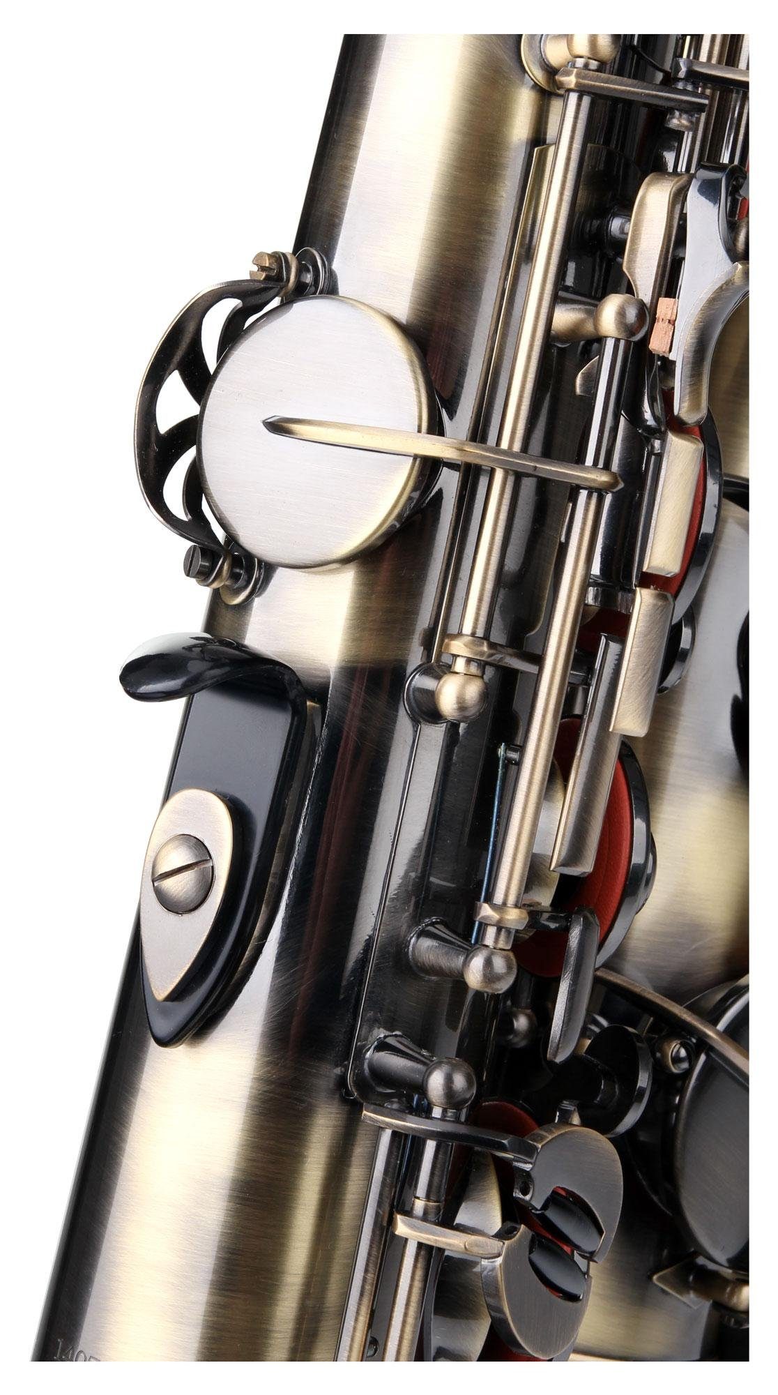 Classic Cantabile Saxophon TS-450 Tenorsaxophon, 5-St., inkl. Koffer, Mundstück, Putztuch und Handschuhe, Bb-Stimmung, Hoch-Fis-Klappen, ergonomische Klappenmechanik