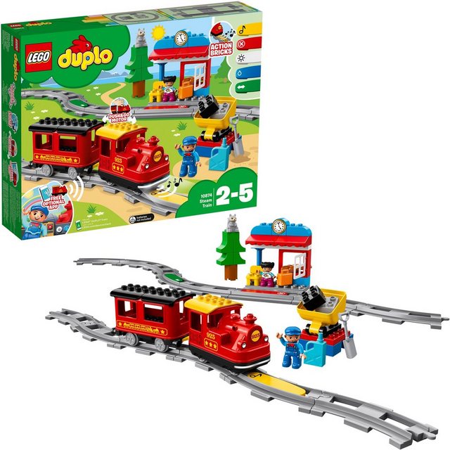 Image of LEGO® Konstruktionsspielsteine »Dampfeisenbahn (10874), LEGO® DUPLO® Town«, (59 St)