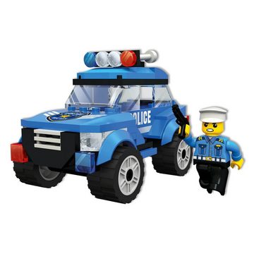 Blocki Konstruktions-Spielset BLOCKI MyPolice Polizeiwagen Polizeiauto Bausatz Spielzeug