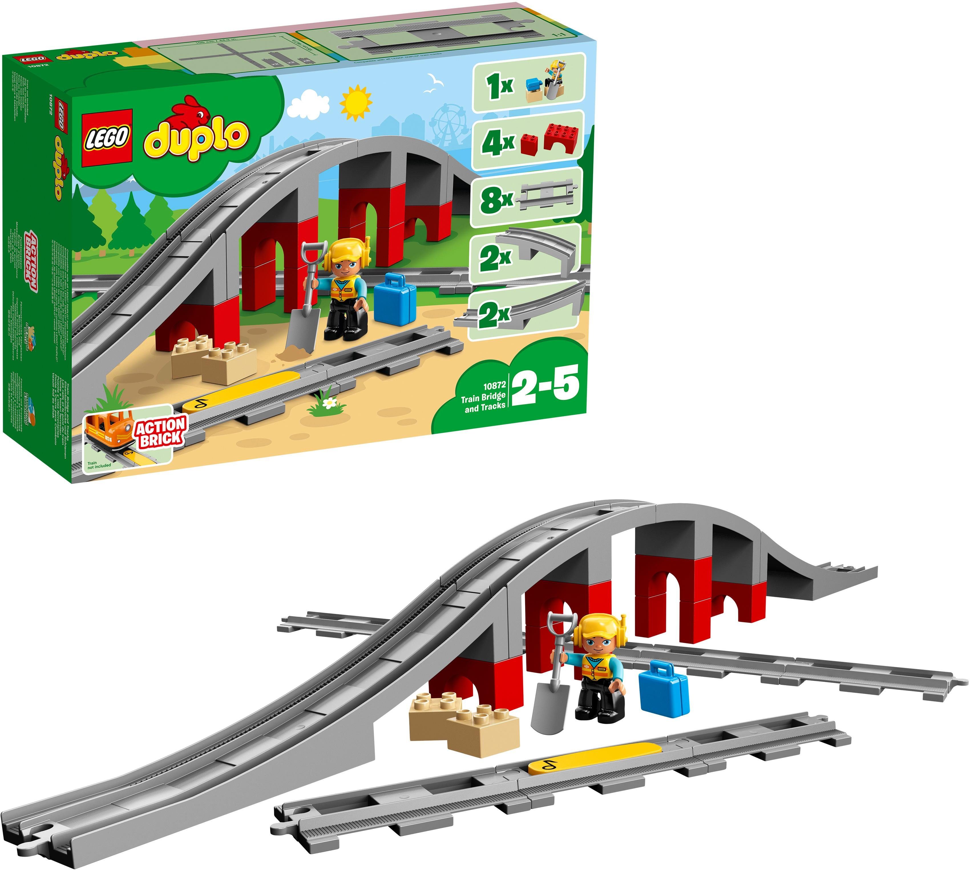 Image of 10872 DUPLO Eisenbahnbrücke und Schienen, Konstruktionsspielzeug