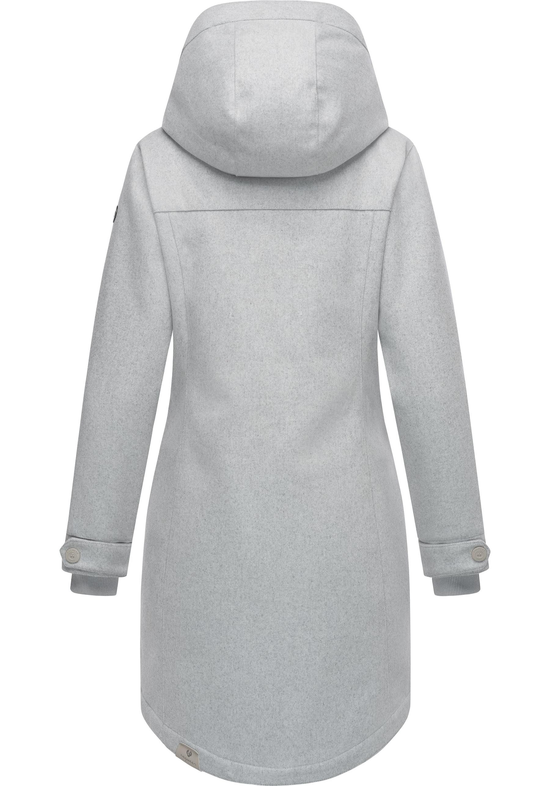 Ragwear Wintermantel Jannisa Coat Klassischer Damen Kurzmantel mit Kapuze
