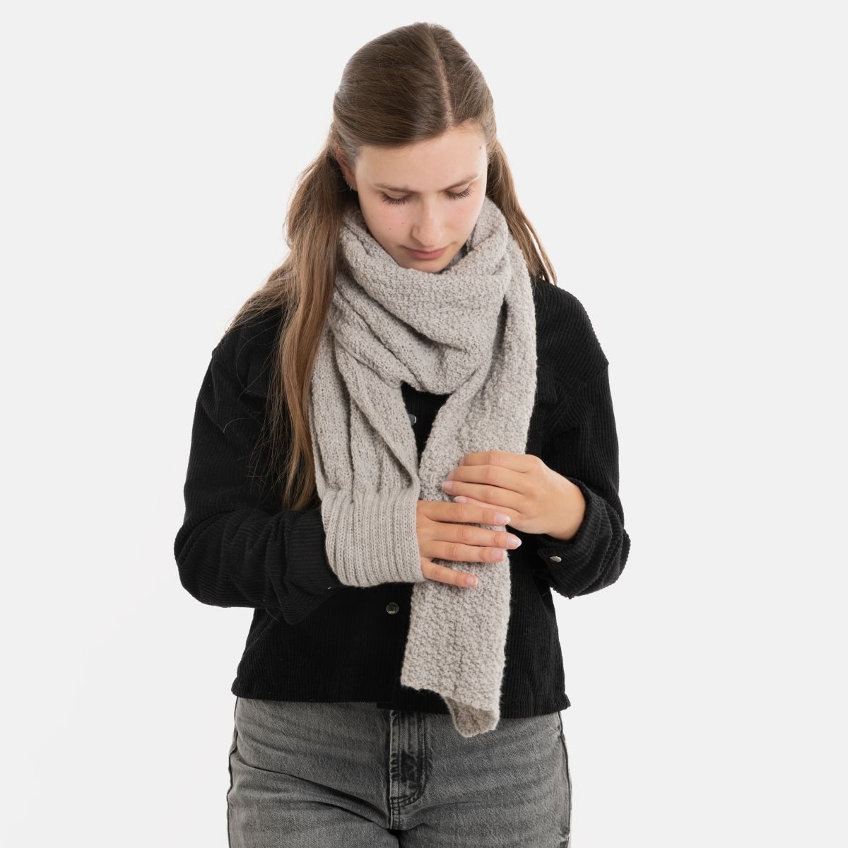 Knit Factory Strickschal Haze Schal Iced Clay, (1-St), Schal Halstuch Dreiecksschal Tuch Strickmode
