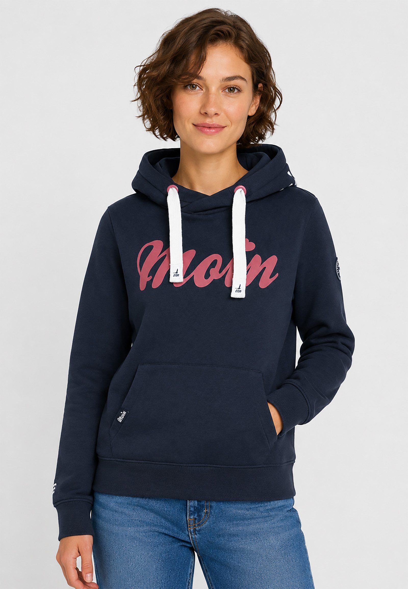 Eight2Nine Hoodie Moin Schriftzug Frontprint Kapuze für Damen (1-tlg) D10606BA02_Hoodie