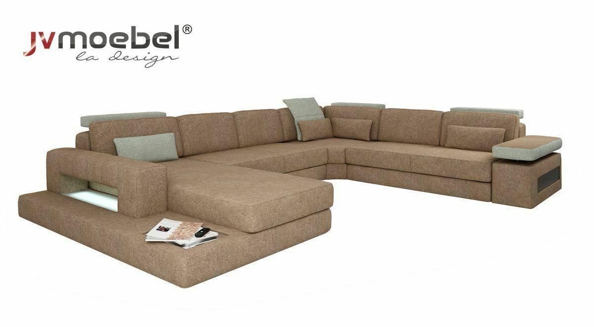 JVmoebel Ecksofa, U Form Polster Couchen Textil Design Couch Ecksofa Wohnlandschaft Sofa