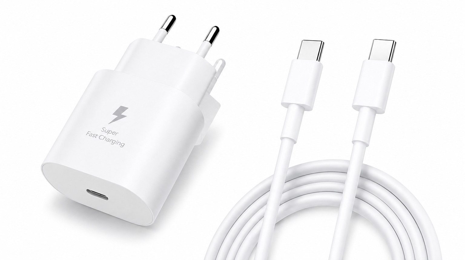 Ventarent 25W USB-C für Galaxy S26, S25 und S24 USB-Ladegerät (3000 mA, Ladeset, 2-tlg., mit 1 m USB-C auf USB-C Ladekabel, kompatibel mit Galaxy S23 bis S8)
