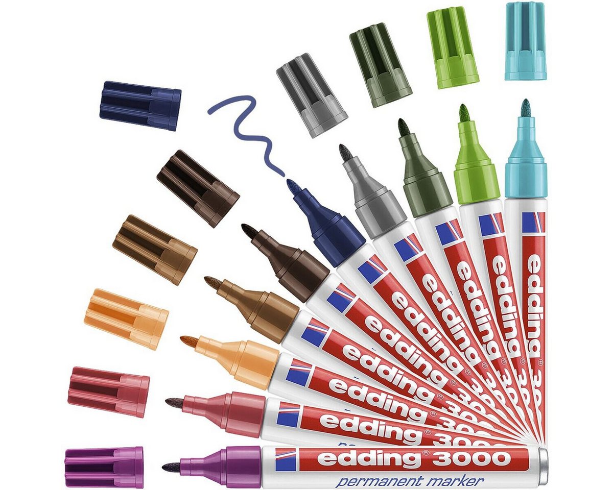 Thumbnail - edding Permanentmarker 3000, (10-tlg), wisch- und wasserfest