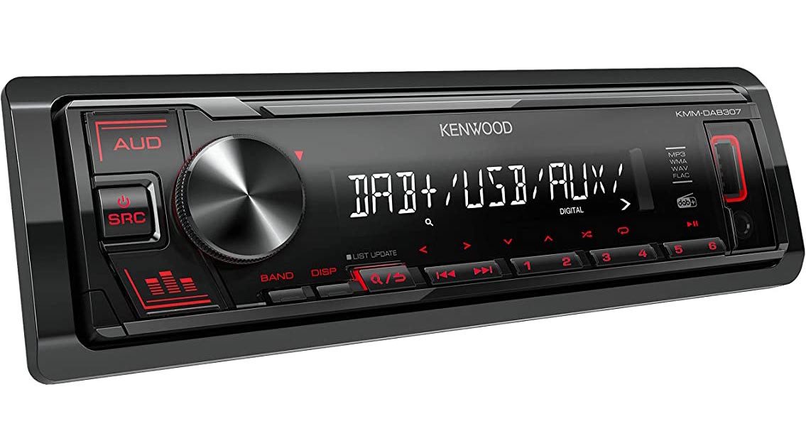 KENWOOD KMM-DAB307 DAB+ USB Autoradio Autoradio (RDS, AM/FM Radio, Animiertes Display, Bluetooth, DAB+, AUX Eingang, 1 DIN)