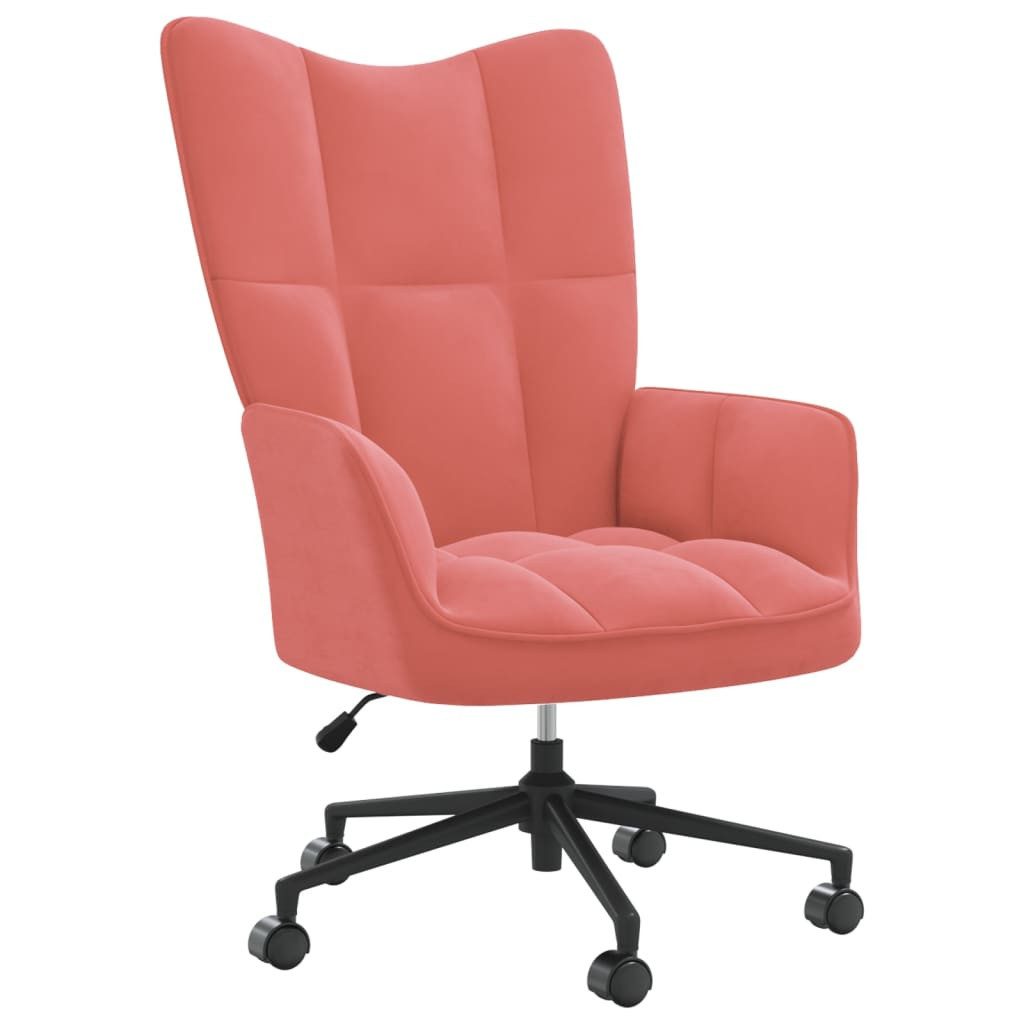 vidaXL Sessel Drehsessel Drehstuhl Relaxsessel Sessel Bürostuhl Rosa Samt