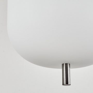 hofstein Hängeleuchte »Ambrogio« moderne Hängelampe aus Metall/Glas in Nickel-matt/Weiß, ohne Leuchtmittel