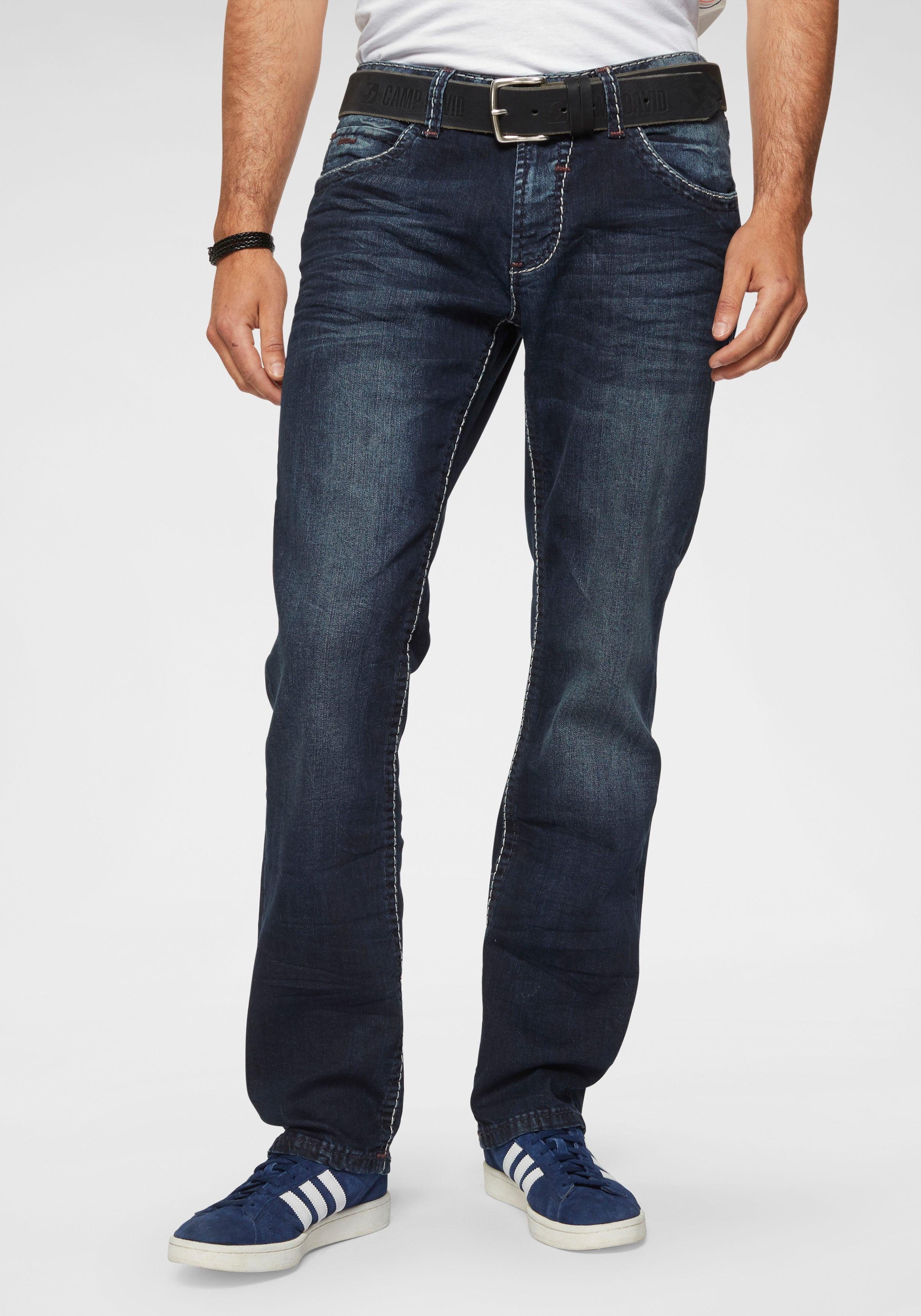 Straight-Jeans markanten mit Steppnähten dark-used NI:CO:R611 CAMP DAVID