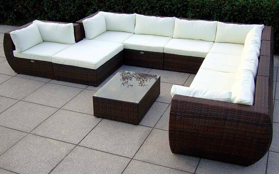 Loungeset »Extreme«, 1 XXL Sofa, 1 Hocker, Tisch, Polyrattan Loungeset »Extreme«, 1 XXL Sofa, 1 Hocker, Tisch, Polyrattan