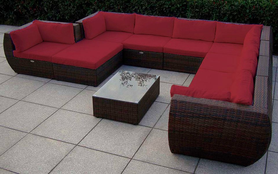 Loungeset »Extreme«, 1 XXL Sofa, 1 Hocker, Tisch, Polyrattan Loungeset »Extreme«, 1 XXL Sofa, 1 Hocker, Tisch, Polyrattan