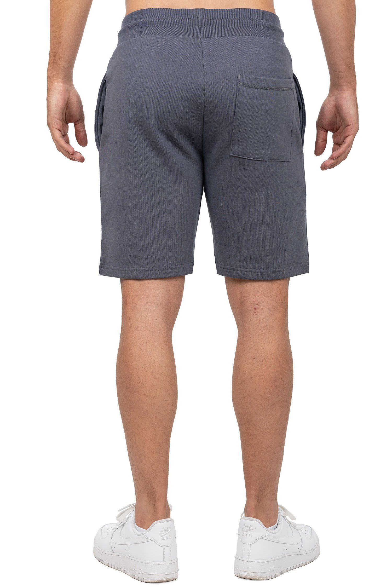 Hosenbein Basic am mit (1-tlg) Stitching Kurze Anthrazit Reichstadt Shorts 23RS036 Hose Casual