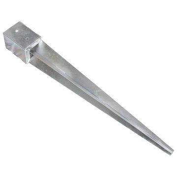 vidaXL H-Pfostenanker Erdspieße 12 Stk. Silbern 10×10×91 cm Verzinkter Stahl, (12-St)