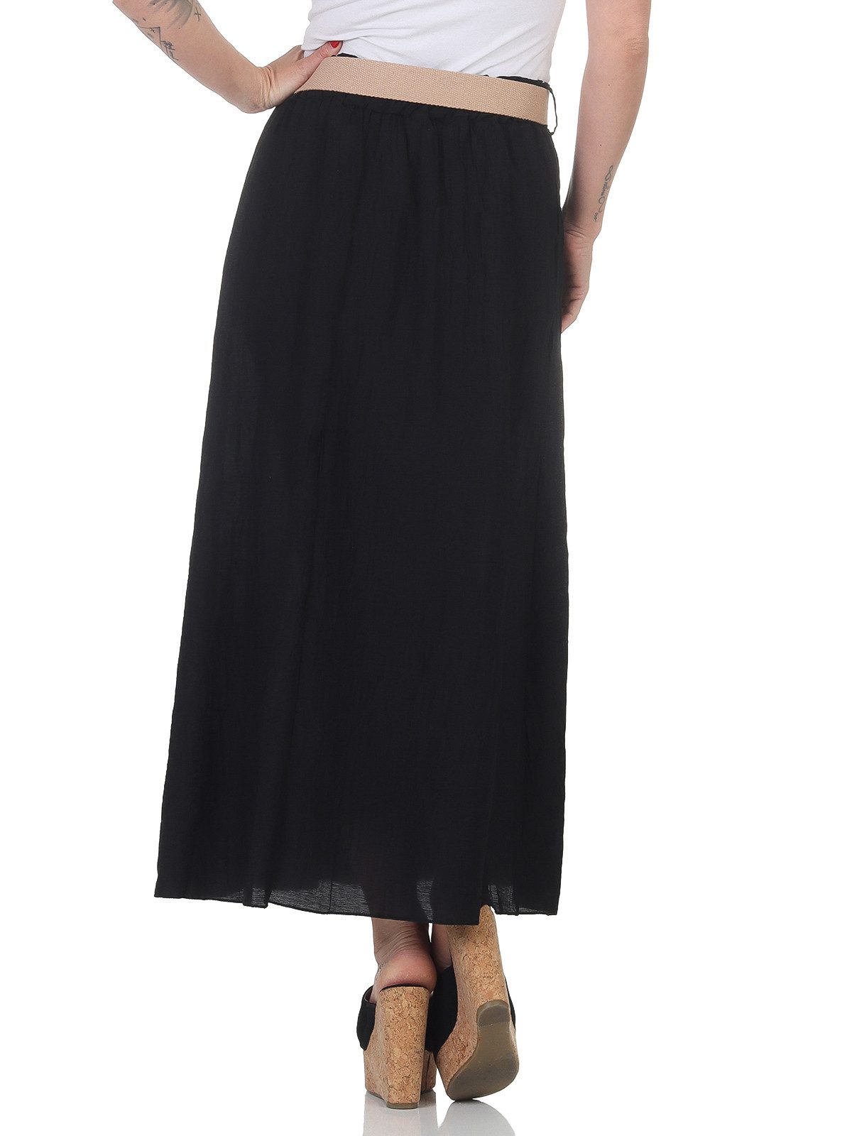 simaranda Sommerrock Damen Rock 31262 36-40 Schwarz