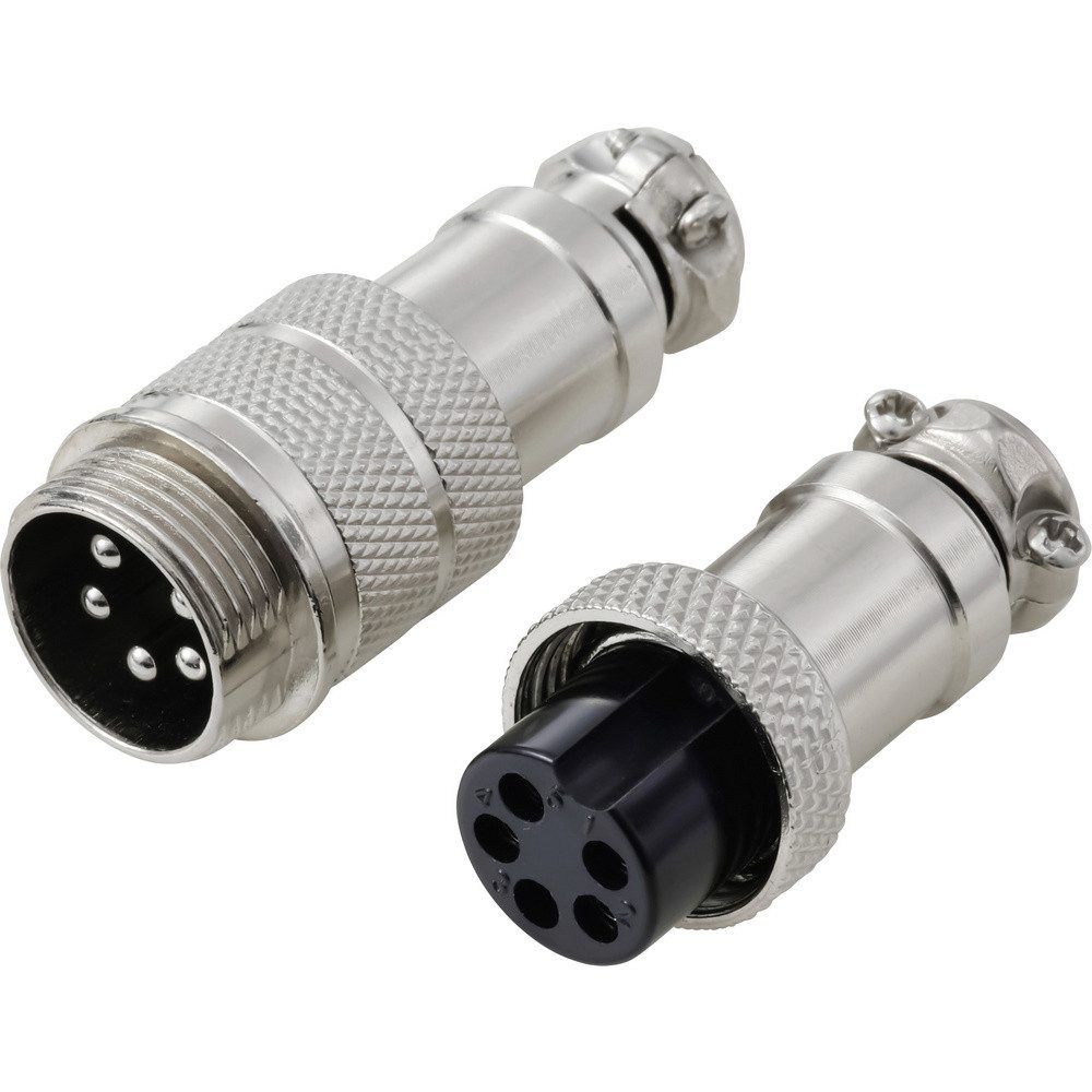 TRU COMPONENTS TRU COMPONENTS TC-13895608 Rundsteckverbinder Stecker, Buchsenkontakt Installationskabel