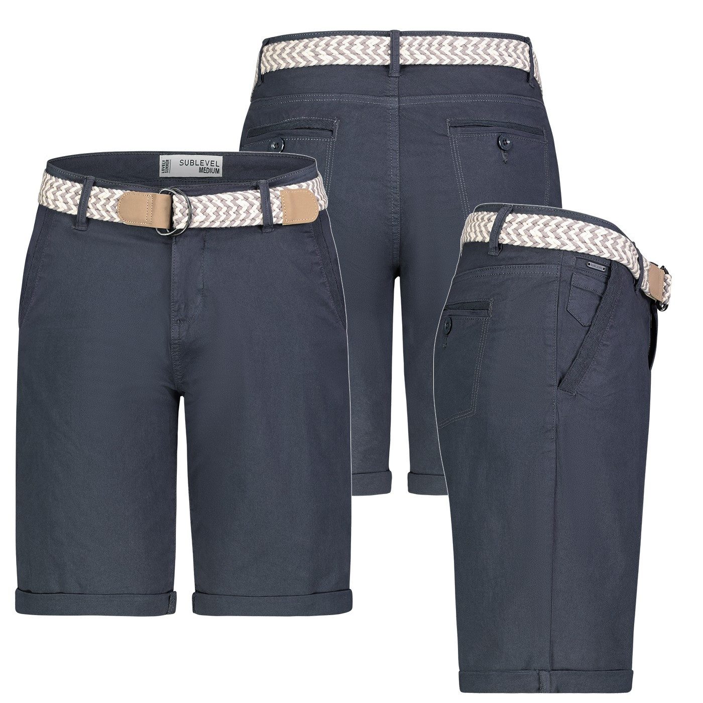 SUBLEVEL Bermudas Damen Short Bermuda kurze Hose Sommer Chino Short Stoff H günstig online kaufen