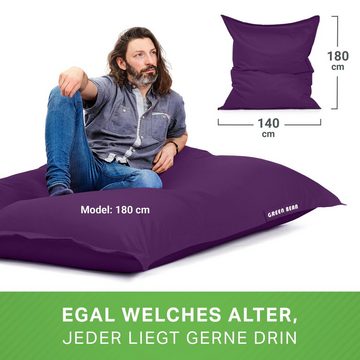 Green Bean Sitzsack Square XL (Riesensitzsack 120x160cm 270 Liter Kinder & Erwachsene, Bean Bag EPS Perlen Füllung Sitzkissen Liegekissen), Waschbar Wetterfest Lounge Chair Sitzkissen Bodenkissen