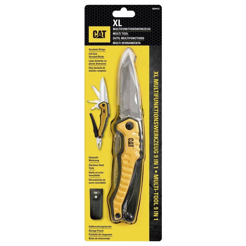 CAT Taschenmesser 9-in-1 XL Multitool mit Messerklinge und Zange 980381LG