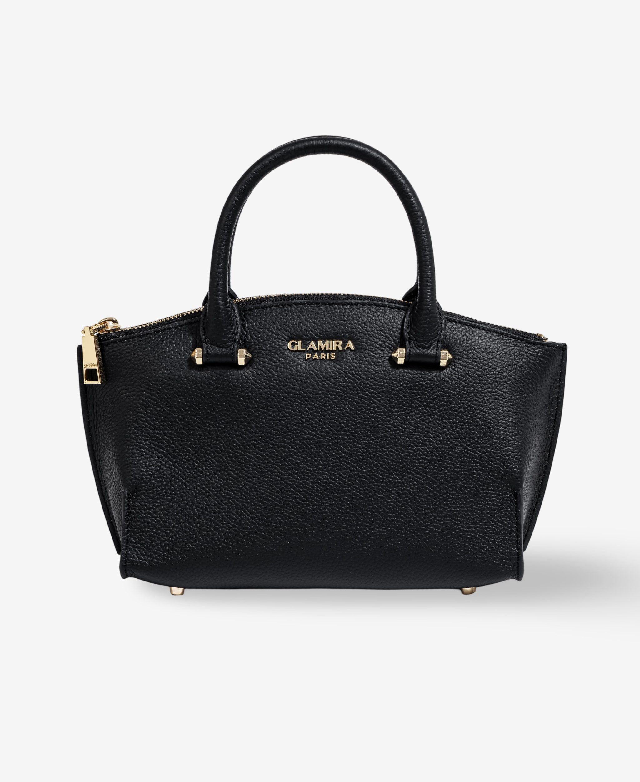 GLAMIRA Umhängetasche GoAnywhere Schwarze Umhängetasche (1-tlg), echt Leder, mit geräumigem Hauptfach