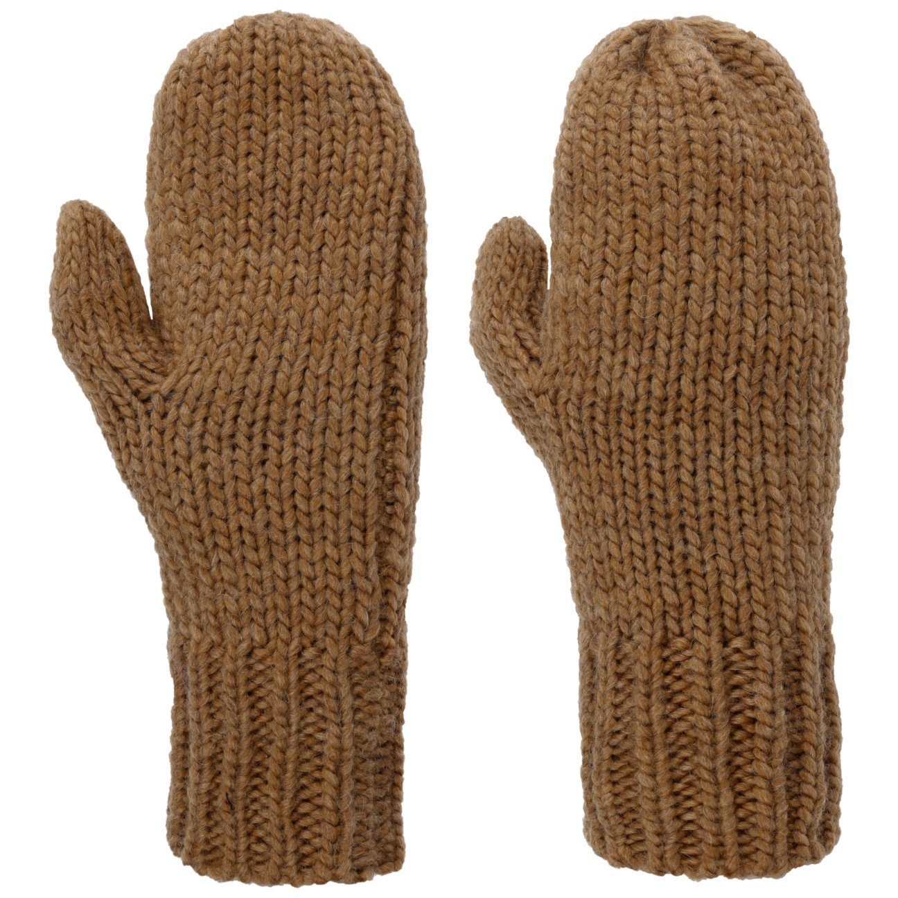 Seeberger Strickhandschuhe Damenhandschuhe mit Futter hellbraun