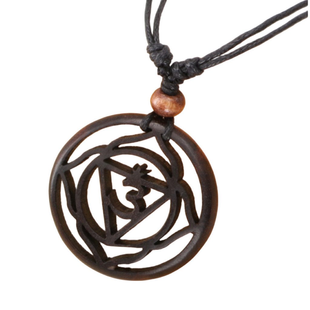Guru-Shop Perlenkette Chakra Halskette, Boho Chakra Kette aus Holz -..
