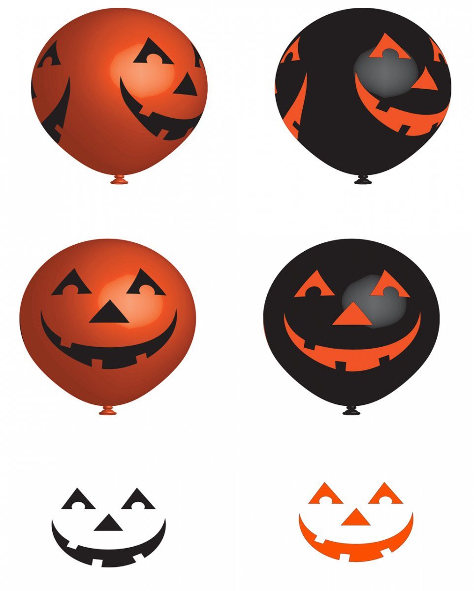 Dekoobjekt 6 St. Grinsende Halloween Latex Ballons
