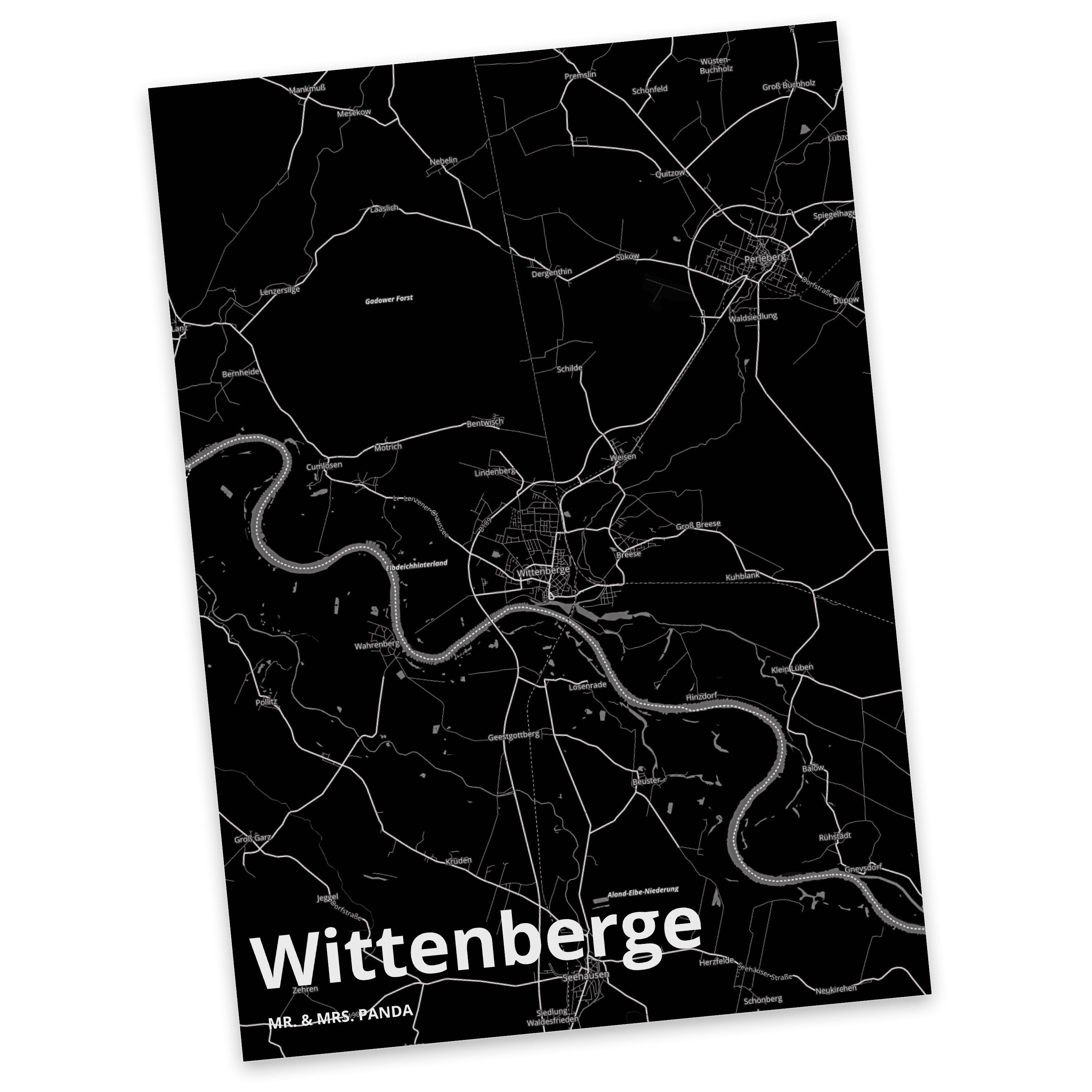 Mr. & Mrs. Panda Postkarte Wittenberge - Geschenk, Dorf, Ort, Stadt, Einladungskarte, Städte, Ka | Grußkarten