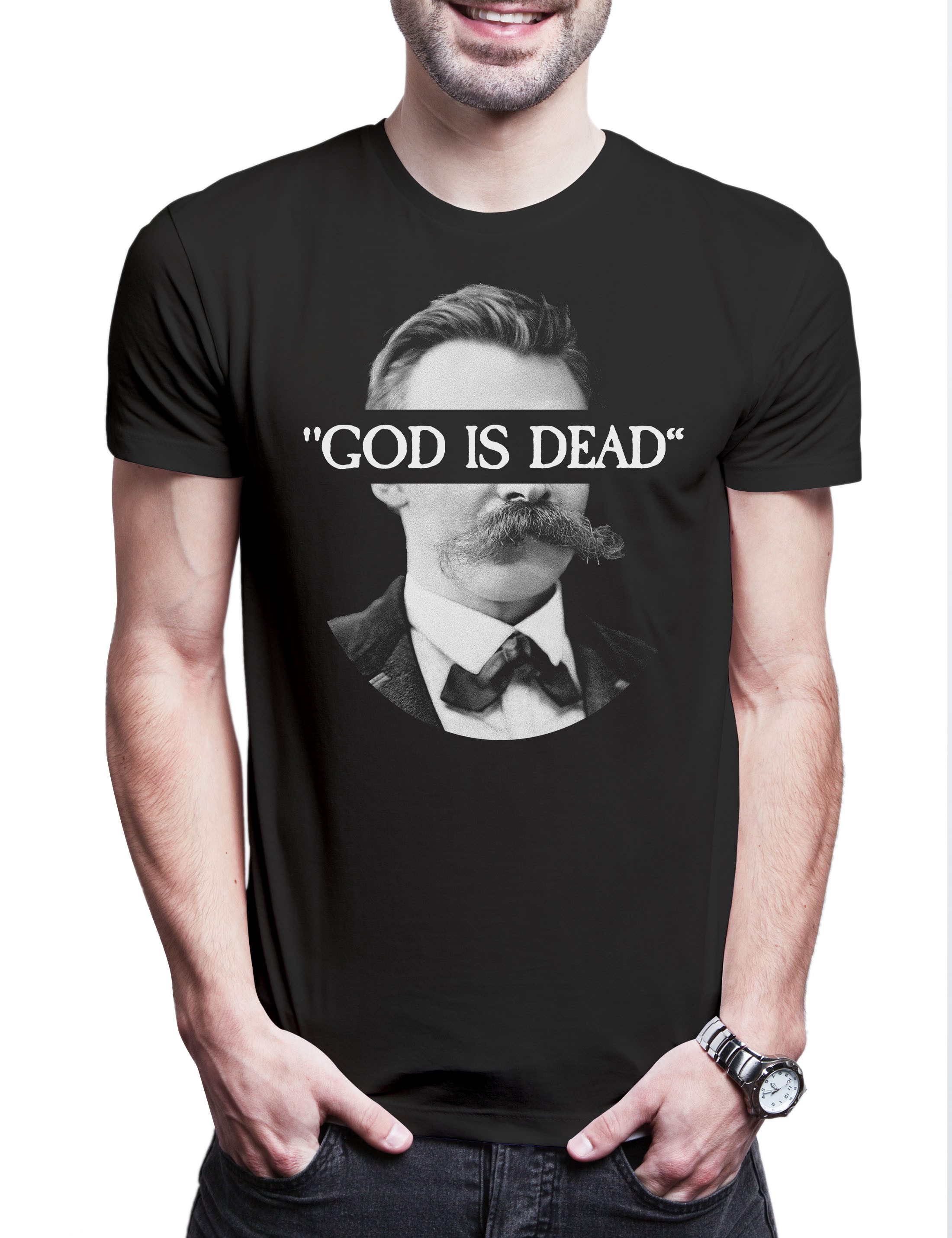 Print-Shirt Nietzsche God Is Dead Herren T-Shirt Friedrich Gott Tot Nihilismus