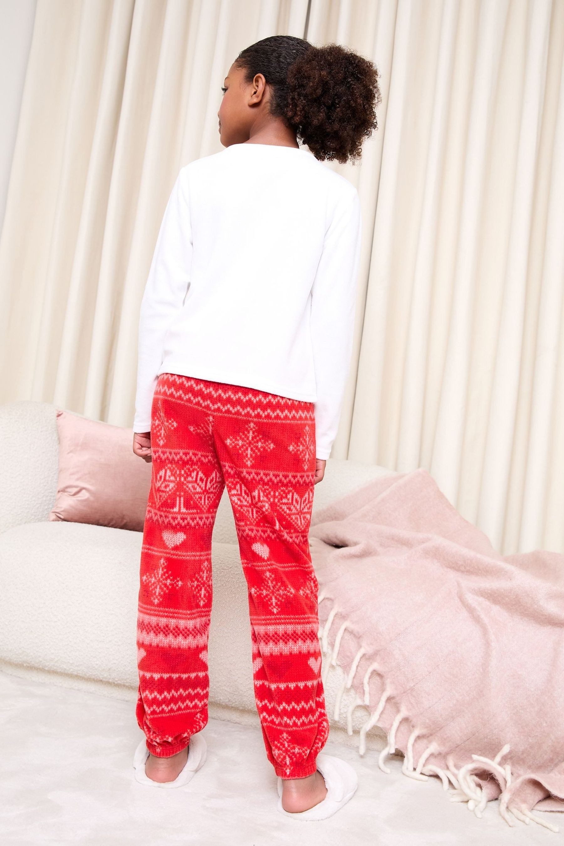 LIPSY Pyjama Lipsy Weihnachtspyjama mit Fairisle-Muster (2 tlg)