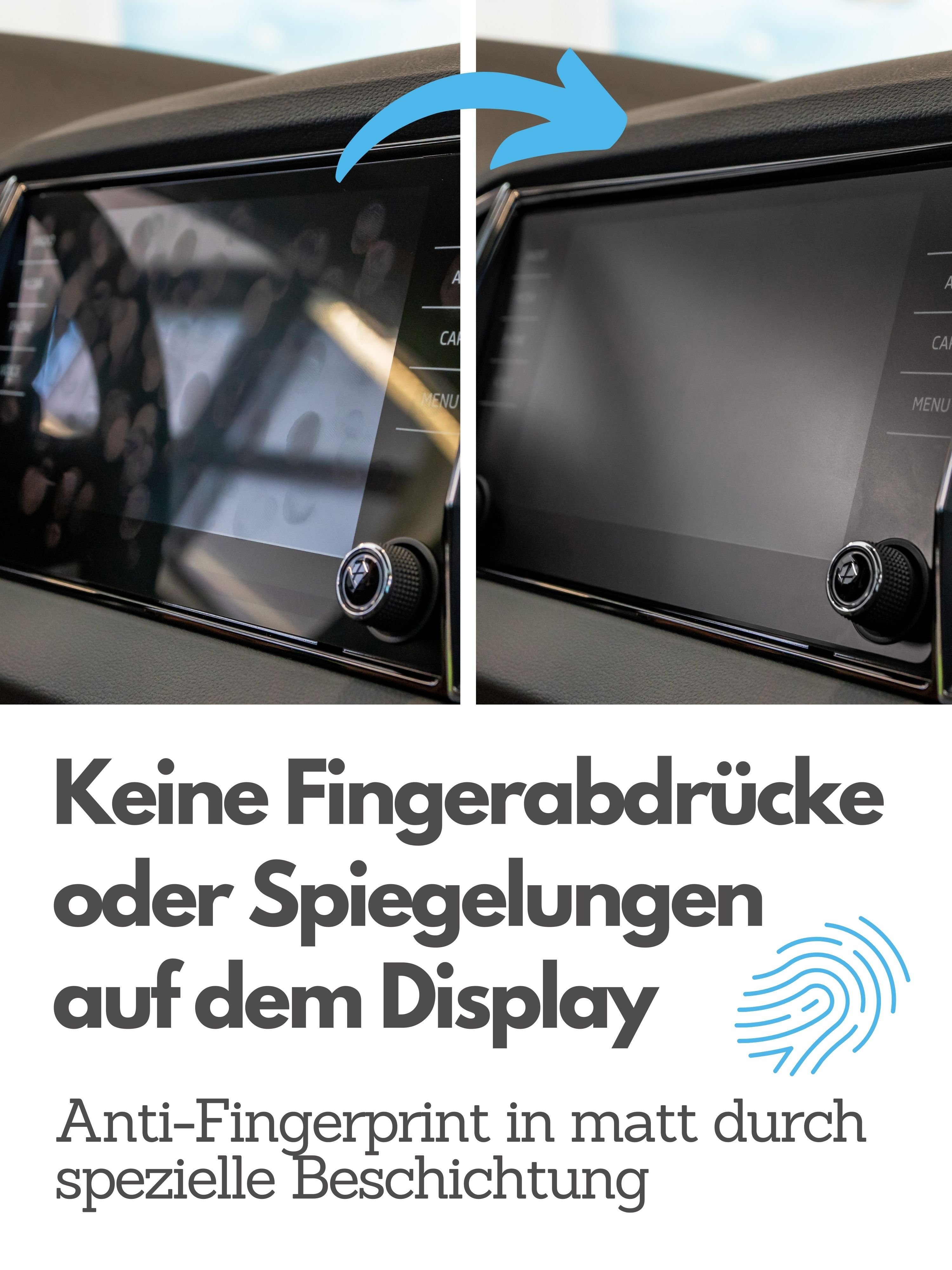 DISSKIN Displayschutzfolie Für Skoda verschiedene Modelle, Anti-Fingerabdruck-Beschichtung, Selbstheilend durch Wärme