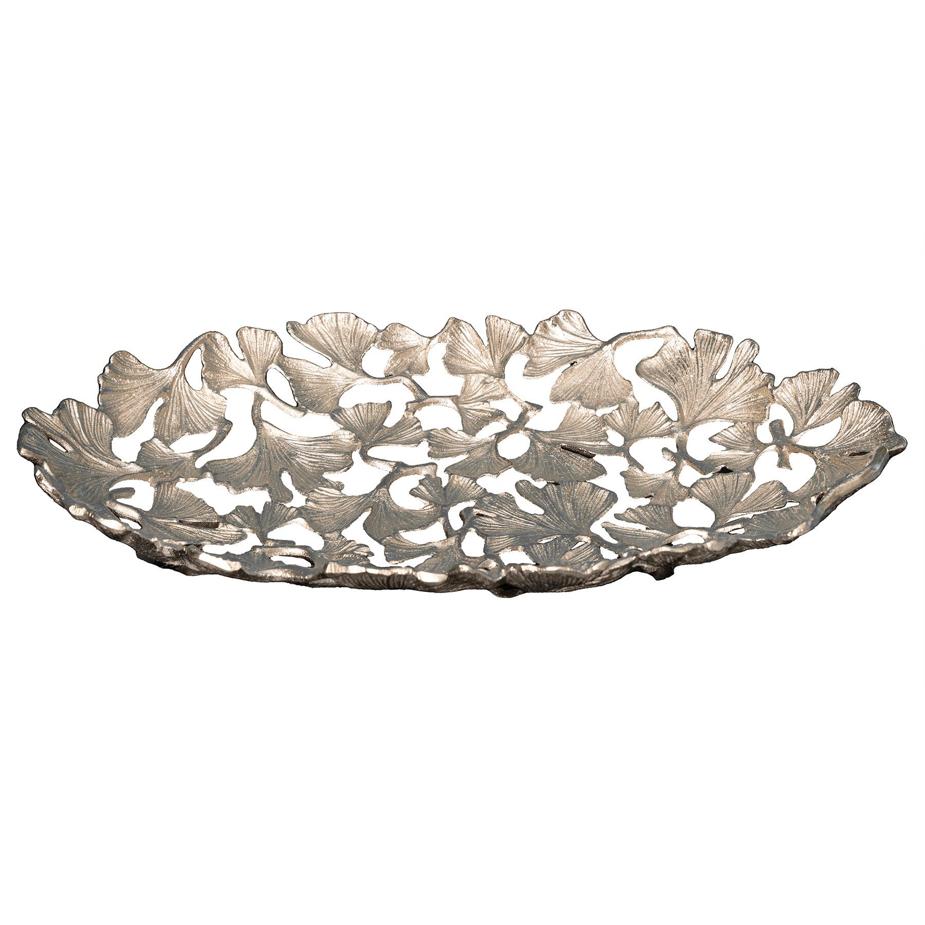 riess-ambiente Dekoschale GINKGO LEAFS 40cm silber günstig online kaufen