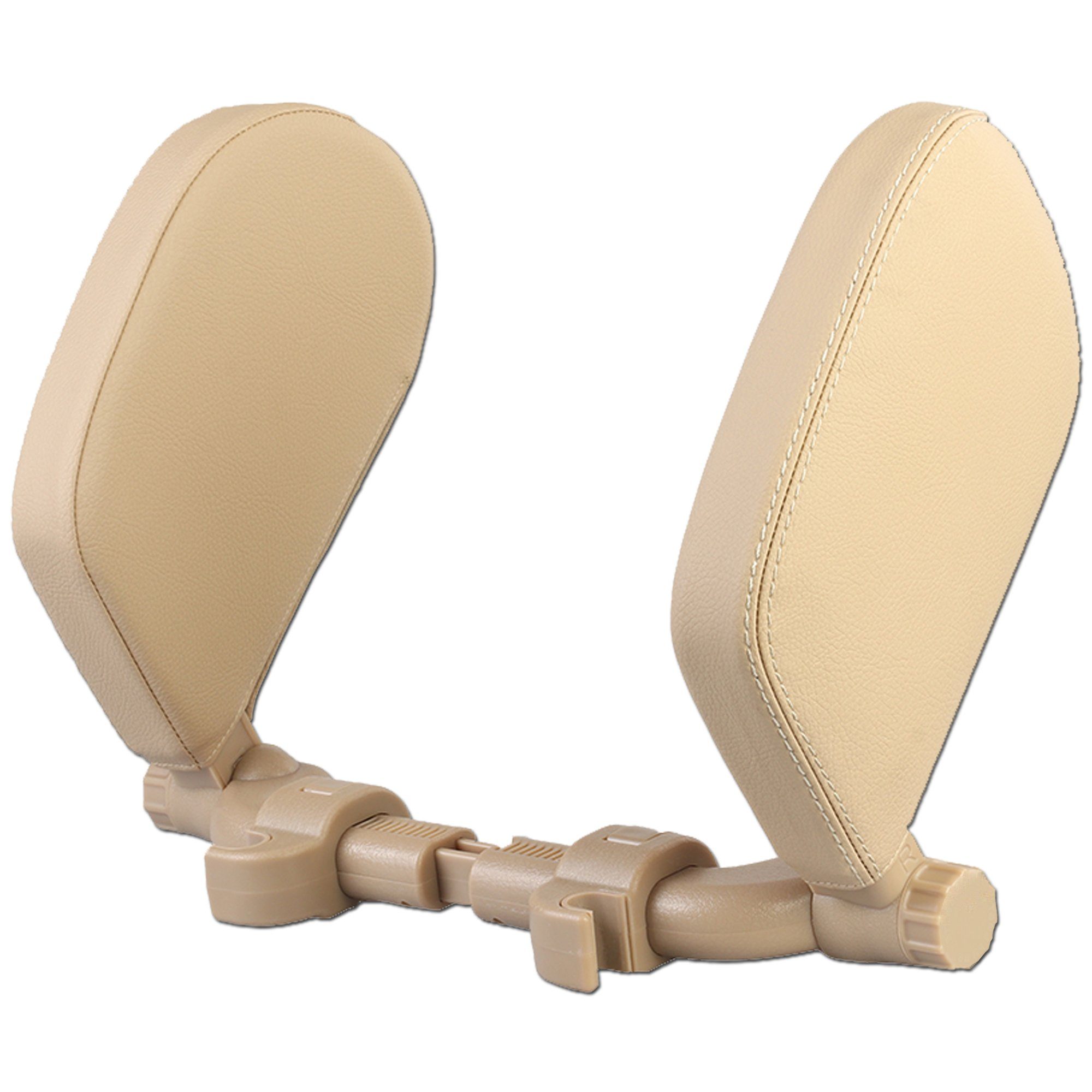 Sat-Anlage Doppelnaht Reise ergonomisches Auto - Camping / Kopfkissen beige EasyTravel Kunstleder