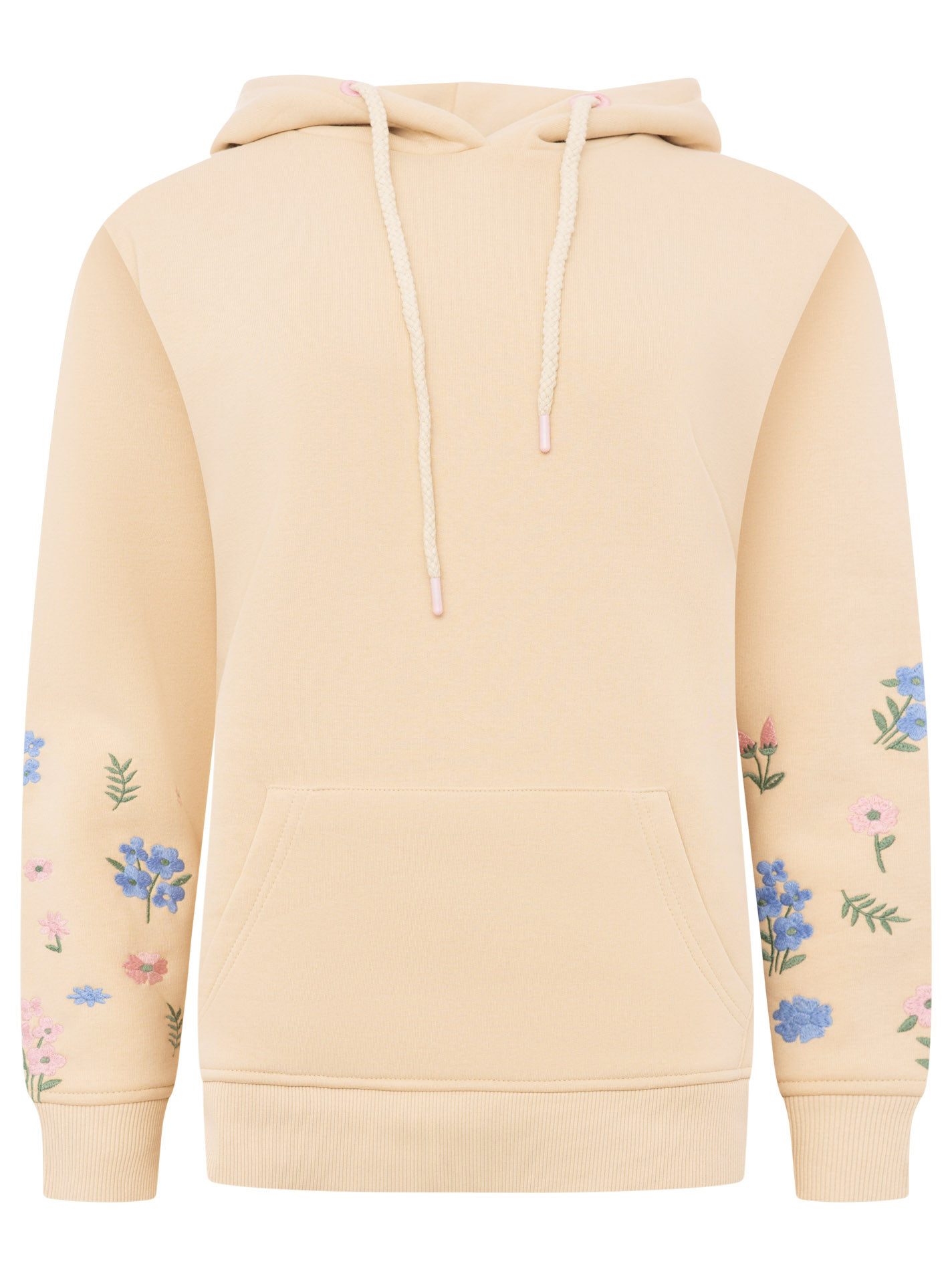 Zwillingsherz Hoodie "Blumenranken" mit gestickten Blumen am Arm, Kapuze, F günstig online kaufen