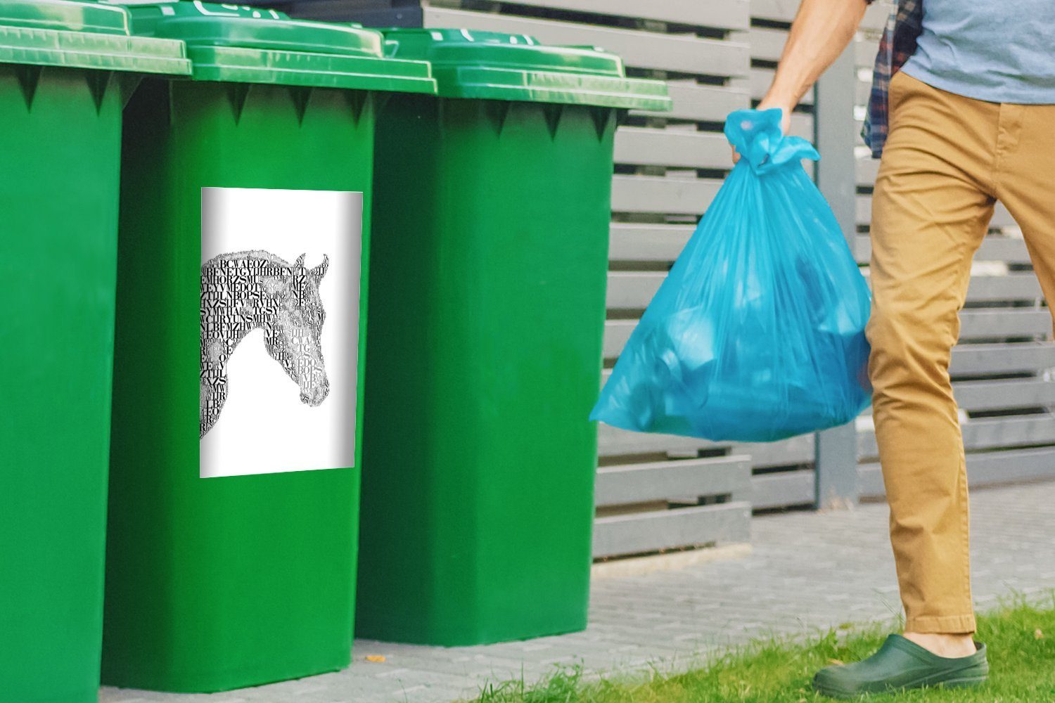 - Buchstaben Wandsticker - - Weiß Mülleimer-aufkleber, - Pferd Sticker, Abfalbehälter Container, - Kinder Mülltonne, Mädchen (1 MuchoWow St), Mädchen