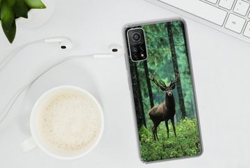 MuchoWow Handyhülle Hirsche - Wald - Bäume - Tiere - Natur, Phone Case, Handyhülle Xiaomi Mi 10T, Silikon, Schutzhülle